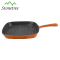 Wax Finished Square Iron Pan Cast Iron Griddle Grill Pan